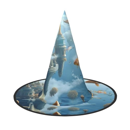 Schwimmende Stadt der Fischschulen in den Wolken Halloween Hexenhüte Hexen Stirnbänder Zauberer Hut Kostüm Zubehör Cosplay für Party Maskerade Faltbar 1 Schwimmende Stadt der Fischschulen in den Wolken Halloween Hexenhüte Hexen Stirnbänder Zauberer Hut Kostüm Zubehör Cosplay für Party Maskerade Faltbar 1 von HCVXBSA