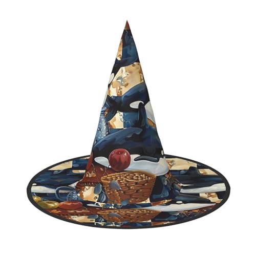 Wale, Tischdecke Halloween Hexenhüte Hexen Stirnbänder Zauberer Hut Kostüm Zubehör Cosplay für Party Maskerade Faltbar 1 Wale, Tischdecke Halloween Hexenhüte Hexen Stirnbänder Zauberer Hut Kostüm Zubehör Cosplay für Party Maskerade Faltbar 1 von HCVXBSA