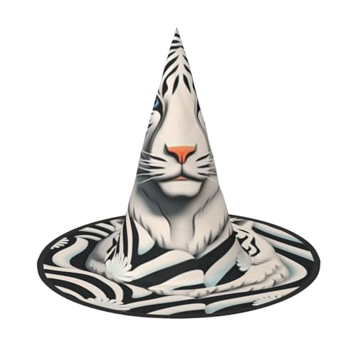 Weißer Tiger Halloween Hexenhüte Hexe Stirnbänder Zauberer Hut Kostüm Zubehör Cosplay für Party Maskerade Faltbar 1 Weißer Tiger Halloween Hexenhüte Hexe Stirnbänder Zauberer Hut Kostüm Zubehör Cosplay für Party Maskerade Faltbar 1 von HCVXBSA