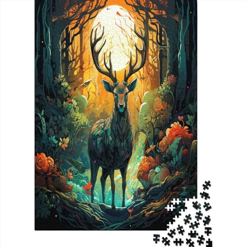 Elch Puzzle 1000 Teile Puzzle Erwachsene Schwieriges Schwer Puzzle Für Erwachsene Und Kinder Ab 14 Jahren Puzzel 1000pcs (75x50cm) von HCXXAOEYP