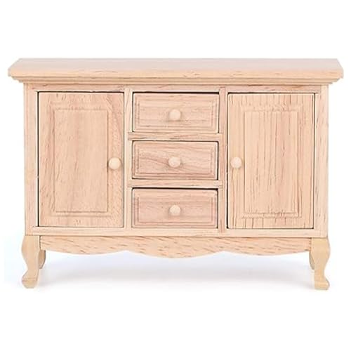 1:12 Skala Dollhouse Cabinet, Mini Wooden Dollhouse Möbel, Miniatur Wohnzimmer Lagerschrank, Puppenhausmöbel Spielzeug für Kitchendollhouse von HDBHSBE