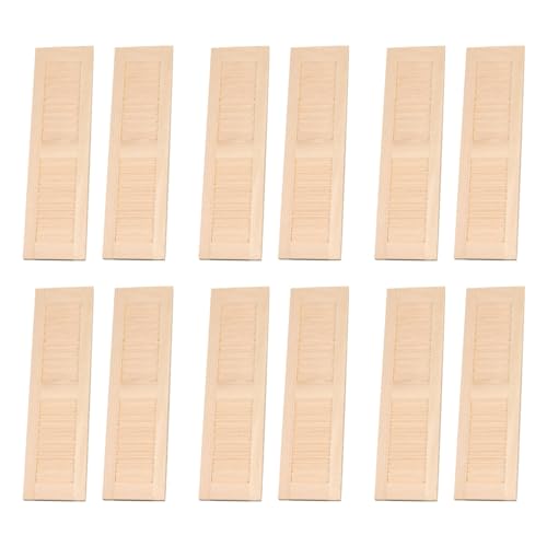 12pcs Dollhouse -Fensterläden Klassische Holzhölzern Mini 1 12 Skala Dollhouse Möbel 4, 5x1.3x0, 2 Zoll Fenster Lustige DIY Puppen Hausmöbel für Kindergeschenkdollhouse Windows 12pcs Dollhouse -Fensterläden Klassische Holzhölzern Mini 1 12 Skala Dollhouse Möbel 4, 5x1.3x0, 2 Zoll Fenster Lustige DIY Puppen Hausmöbel für Kindergeschenkdollhouse Windows von HDBHSBE