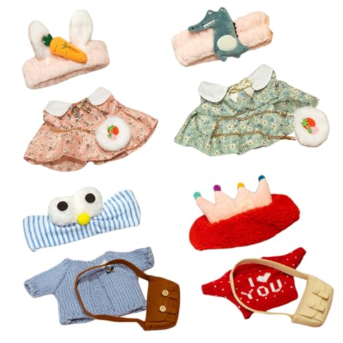 4 Set ausgestopfte Tierkleidung, 12 Plüsch Duck Kawaii Babypuppenkleidung mit Stirnband und Tasche DIY Duck Doll für Mädchen/Jungen ausgestopftes Tier 4 Set ausgestopfte Tierkleidung, 12 Plüsch Duck Kawaii Babypuppenkleidung mit Stirnband und Tasche DIY Duck Doll für Mädchen/Jungen ausgestopftes Tier von HDBHSBE