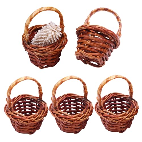 HDBHSBE 5pcs Mini -Korb mit Griff DIY Rattan Simulation Dollhouse Miniaturkorb Dekorative Mini Körbe für Picknick Candy Ostern Ei Dollhouse Accessoires HDBHSBE 5pcs Mini -Korb mit Griff DIY Rattan Simulation Dollhouse Miniaturkorb Dekorative Mini Körbe für Picknick Candy Ostern Ei Dollhouse Accessoires von HDBHSBE