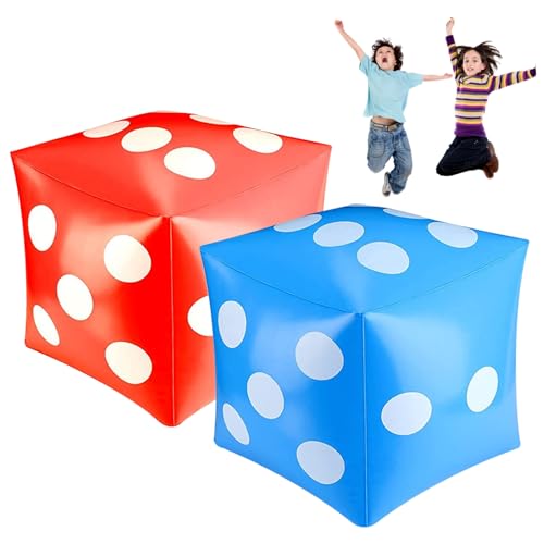 HDBHSBE Aufblasbare Würfel 2pcs 11, 8x11, 8 Zoll Big Dice PVC Große Blow Up für Innenpool -Party -Party -Spiele Blau und rotes Blow Up HDBHSBE Aufblasbare Würfel 2pcs 11, 8x11, 8 Zoll Big Dice PVC Große Blow Up für Innenpool -Party -Party -Spiele Blau und rotes Blow Up von HDBHSBE