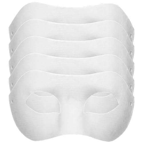 HDBHSBE Blank Maske 5pcs 8 x 4 Zoll Pulp Paper Mache Maske Weiße Papiermasken für Handwerk DIY Masquerade Kostüm für lustige Party -Kunstprojekt -Performancesblank HDBHSBE Blank Maske 5pcs 8 x 4 Zoll Pulp Paper Mache Maske Weiße Papiermasken für Handwerk DIY Masquerade Kostüm für lustige Party -Kunstprojekt -Performancesblank von HDBHSBE
