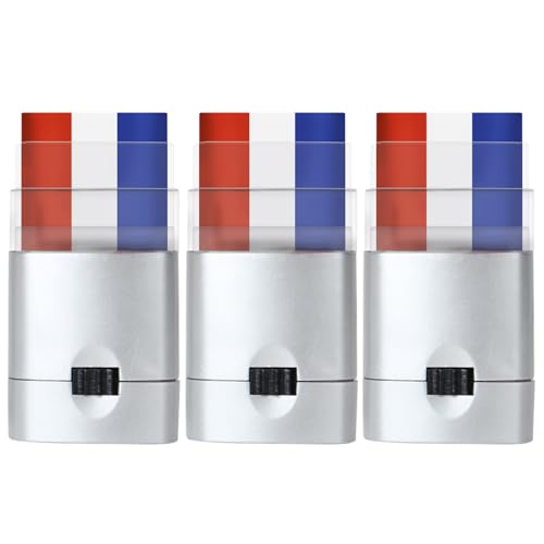 HDBHSBE Face Paint Stick 3PCS patriotische Frankreich Flagge Gesichtsfarbe für das Jubeln rot weiß und blau Make -up -Stick für Fußballspiel, Sport Eventface von HDBHSBE