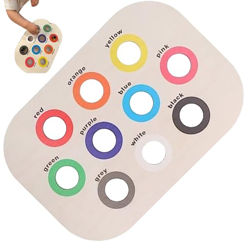 HDBHSBE Farbsortierspielzeug, 11 x 7 Zoll hölzernes Sensorium mit 10 Farblöchern, unterhaltsame sensorische Sortierspielzeuge für Kleinkinder 3-5, Alzheimer, Demenzschale HDBHSBE Farbsortierspielzeug, 11 x 7 Zoll hölzernes Sensorium mit 10 Farblöchern, unterhaltsame sensorische Sortierspielzeuge für Kleinkinder 3-5, Alzheimer, Demenzschale von HDBHSBE