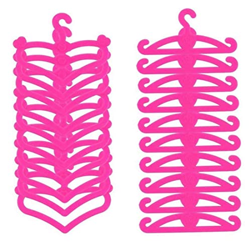 HDBHSBE Puppenkleidung Kleiderbügel Plastik Mini Dolls Kleidung Kleider Kleidermädchen Spielzeugzubehör 20pcs Doll Set Set von HDBHSBE