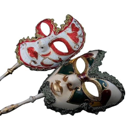 HDCRYSTALGIFTS 2er-Set Masken mit Stab für Paare Venezianische Masken Kostümparty Masken Mardi Gras Maske Weihnachten Halloween HDCRYSTALGIFTS 2er-Set Masken mit Stab für Paare Venezianische Masken Kostümparty Masken Mardi Gras Maske Weihnachten Halloween von HDCRYSTALGIFTS