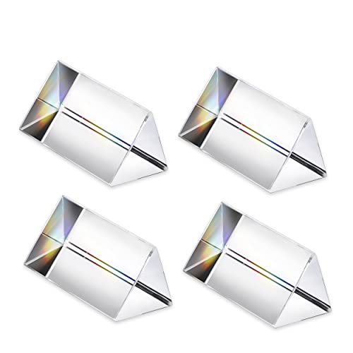 HDCRYSTALGIFTS 4 Stück 50 mm klares K9-Kristall-Dreiecksprisma für Foto, Regenbogenlichter, Kristall-optische Prismen, Glas, Physik, Unterricht, gebrochenes Lichtspektrum, Studenten, Geschenk HDCRYSTALGIFTS 4 Stück 50 mm klares K9-Kristall-Dreiecksprisma für Foto, Regenbogenlichter, Kristall-optische Prismen, Glas, Physik, Unterricht, gebrochenes Lichtspektrum, Studenten, Geschenk von HDCRYSTALGIFTS