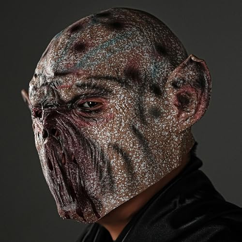 HDCRYSTALGIFTS Gruselige Halloween-Maske Terror Geist Teufel Tanzparty Biochemische Alien Zombie Caps Maske von HDCRYSTALGIFTS