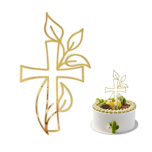 1 Stück Taufkuchen-Einsatz, Kuchen-Einsatz, Personalisierte Dessert-Dekoration, Party-Dekorationsbedarf, Geeignet Für Kommunion, Taufe, Geburtstagsfeier (Gold) von HDGSAFD