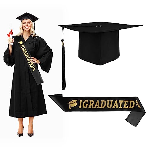 Doktorhut Abschluss Hut Unisex, 2025 Doktorhut Graduation Cap mit IGRADUATED Schärpe Schwarz, Anhänger Quaste Bachelor Abschluss Hut für Abschlussfeiern vom Studium,Hochschule,Abitur Absolventenhut Doktorhut Abschluss Hut Unisex, 2025 Doktorhut Graduation Cap mit IGRADUATED Schärpe Schwarz, Anhänger Quaste Bachelor Abschluss Hut für Abschlussfeiern vom Studium,Hochschule,Abitur Absolventenhut von HDHGXUJRD