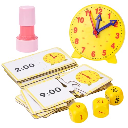 HDHGXUJRD Lernuhr Kinder, Grundschule Uhr Lernen, 12/24 Stunden Demonstrationsuhr, Uhrzeit Lernen Kinder mit Zeitkarte, Würfeln und Stempeln, Uhr Lernen für Kind ab 4 5 6 7 8 HDHGXUJRD Lernuhr Kinder, Grundschule Uhr Lernen, 12/24 Stunden Demonstrationsuhr, Uhrzeit Lernen Kinder mit Zeitkarte, Würfeln und Stempeln, Uhr Lernen für Kind ab 4 5 6 7 8 von HDHGXUJRD