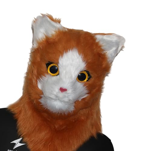 Realistische Mouth Mover Katzenmaske Halloween Neuheit Maske Kostüm Niedlich Beweglicher Mund Katze Maske Plüsch Tier Kopf Maske Geschenke Beweglicher Mund Katzenmaske, B Realistische Mouth Mover Katzenmaske Halloween Neuheit Maske Kostüm Niedlich Beweglicher Mund Katze Maske Plüsch Tier Kopf Maske Geschenke Beweglicher Mund Katzenmaske, B von HDKEAN