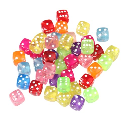 50 PCs Sechs Seiten Dices Colourful Dices Acryl Dices Table Game Dices Brettspiel ACESSORES Für Tischspiel Mathematikspiel von HDOYTXXM