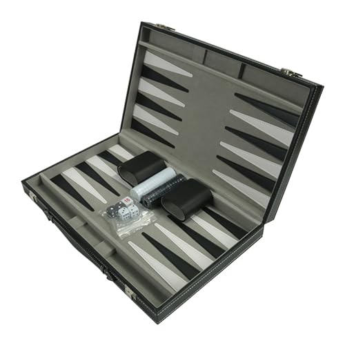 HDOYTXXM Game Chess Board Backgammons Set Brettspiel Lederhülle Tragbar Und Reise Backgammons Set Travel Folding Brettspiel von HDOYTXXM