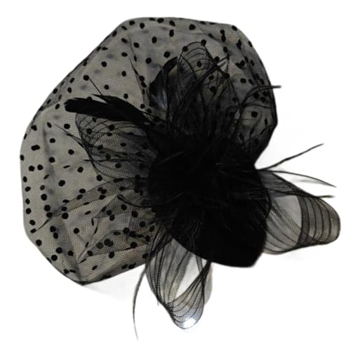 HDOYTXXM 1920er Jahre Fascinator Blumenclip Für Frauen Flapper Kopfschmuck Zubehör Für Cosplay Party Elegant Gepunkteter Gefiederter Clip HDOYTXXM 1920er Jahre Fascinator Blumenclip Für Frauen Flapper Kopfschmuck Zubehör Für Cosplay Party Elegant Gepunkteter Gefiederter Clip von HDOYTXXM