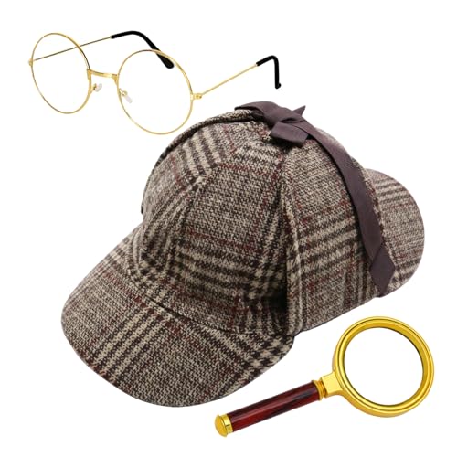 HDOYTXXM Erwachsene Detektiv Kostüm Detektiv Halloween Kostüm Privatforscher Kostümzubehör Vergrößerung Glas Brille HDOYTXXM Erwachsene Detektiv Kostüm Detektiv Halloween Kostüm Privatforscher Kostümzubehör Vergrößerung Glas Brille von HDOYTXXM