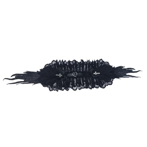 HDOYTXXM Fabric Angelic Wing Stirnband Dark Serie Bowknot Haarband Für Maskerades Party Und Punkstile Liebhaber Cosplay Accessoires von HDOYTXXM