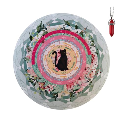 HDOYTXXM Katzen Muster Astrologys Pendel Matte Tarots Gummi Tischdecke Schreibtisch Dekoration Tarots Karten Pad Pendel Zeremonie Matte von HDOYTXXM