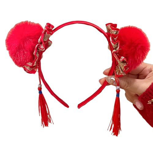 HDOYTXXM Plüschbrötchen Haarreferenz Für Kostümpartys Und Alltagsbekleidung Festival Zodiacal Franse Stirnband Für Chinesische Neujahr 2025 HDOYTXXM Plüschbrötchen Haarreferenz Für Kostümpartys Und Alltagsbekleidung Festival Zodiacal Franse Stirnband Für Chinesische Neujahr 2025 von HDOYTXXM