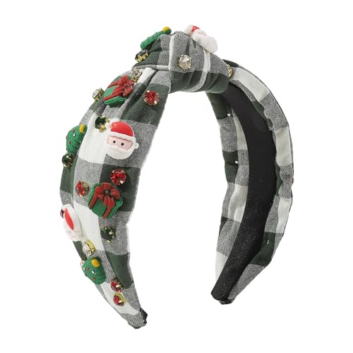 HDOYTXXM Weihnachtsplaids Stirnband Ästhetik Strasshaarhaarhoop Festival Kopfschmuck Knotete Hairband Französisch Stil Kopfbedeckung von HDOYTXXM