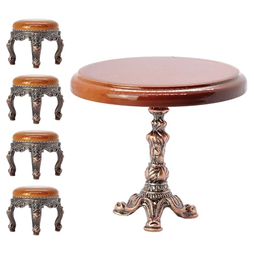 Sammlerminiatur Kaffeetisch Und Stuhl Für Dollhouses Projekte 1:12 Retro Home Decors Vintage Miniatur Round Tisch Set Sammlerminiatur Kaffeetisch Und Stuhl Für Dollhouses Projekte 1:12 Retro Home Decors Vintage Miniatur Round Tisch Set von HDOYTXXM
