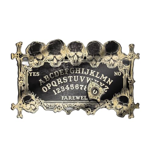 HDOYTXXM Spirit Board Mit Planchette Wood Talking Game Wirching Message Erzählen Tool Wahrscheinlichkeitswehrmannschaft Einfach Zu Verwendenden Schädelgeist Mit Planchette von HDOYTXXM