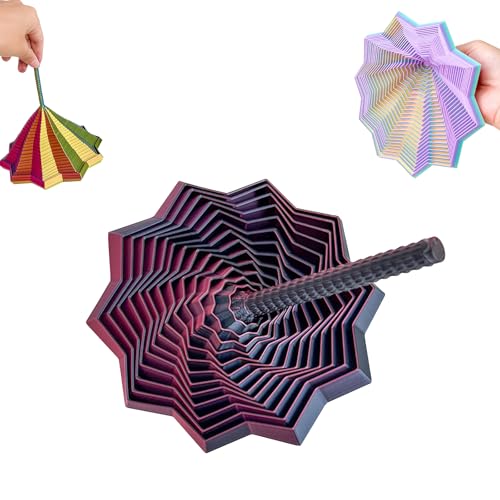 3D Fidget Toys Expanded Sensory Fidget Star, Antistress Fidget Spielzeug, Star Shaped Spiral Fractal Fidget Toys with Handles FüR Kids Adults Angst Stresslinderung (#01, 8.7CM) von HDQQEU