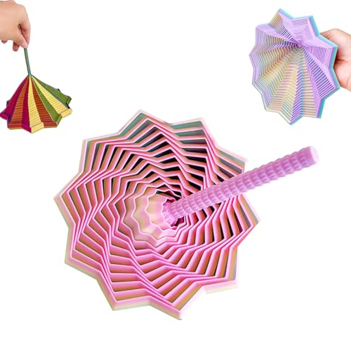 3D Fidget Toys Expanded Sensory Fidget Star, Antistress Fidget Spielzeug, Star Shaped Spiral Fractal Fidget Toys with Handles FüR Kids Adults Angst Stresslinderung (#02, 8.7CM) von HDQQEU