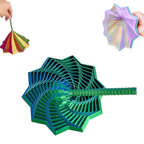 3D Fidget Toys Expanded Sensory Fidget Star, Antistress Fidget Spielzeug, Star Shaped Spiral Fractal Fidget Toys with Handles FüR Kids Adults Angst Stresslinderung (#05, 11.7CM) von HDQQEU