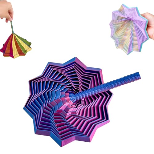 3D Fidget Toys Expanded Sensory Fidget Star, Antistress Fidget Spielzeug, Star Shaped Spiral Fractal Fidget Toys with Handles FüR Kids Adults Angst Stresslinderung (#06, 11.7CM) von HDQQEU