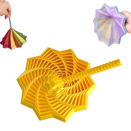 3D Fidget Toys Expanded Sensory Fidget Star, Antistress Fidget Spielzeug, Star Shaped Spiral Fractal Fidget Toys with Handles FüR Kids Adults Angst Stresslinderung (#08, 11.7CM) von HDQQEU