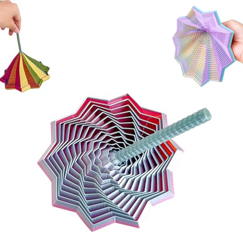 3D Fidget Toys Expanded Sensory Fidget Star, Antistress Fidget Spielzeug, Star Shaped Spiral Fractal Fidget Toys with Handles FüR Kids Adults Angst Stresslinderung (#09, 11.7CM) von HDQQEU