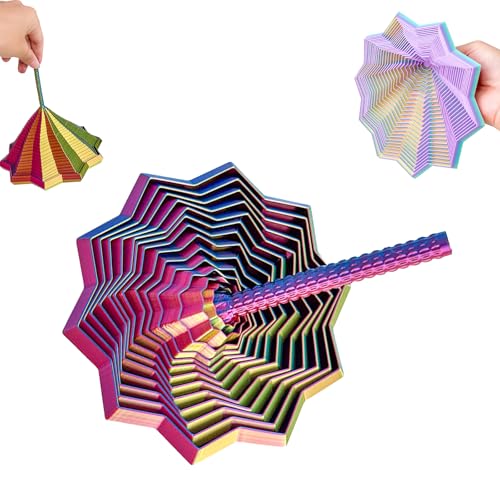 3D Fidget Toys Expanded Sensory Fidget Star, Antistress Fidget Spielzeug, Star Shaped Spiral Fractal Fidget Toys with Handles FüR Kids Adults Angst Stresslinderung (#11, 11.7CM) von HDQQEU