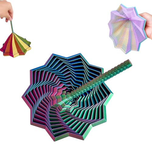 3D Fidget Toys Expanded Sensory Fidget Star, Antistress Fidget Spielzeug, Star Shaped Spiral Fractal Fidget Toys with Handles FüR Kids Adults Angst Stresslinderung (#12, 11.7CM) von HDQQEU