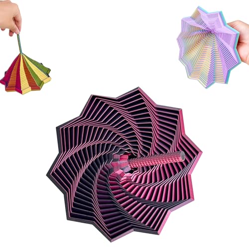 3D Fidget Toys Expanded Sensory Fidget Star, Antistress Fidget Spielzeug, Star Shaped Spiral Fractal Fidget Toys with Handles FüR Kids Adults Angst Stresslinderung (#14, 17CM) von HDQQEU