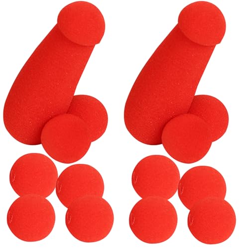 HDQQEU Banana Prank Sponge, Weicher Bananen-Streichschwamm Mit 4 RoteschwammbäLlen, Magic Sponge Ball, Kleiner Sponge Brother-Zaubertricks FüR Erwachsene Lustiges BüHnenzauberzubehör (2 STK) von HDQQEU