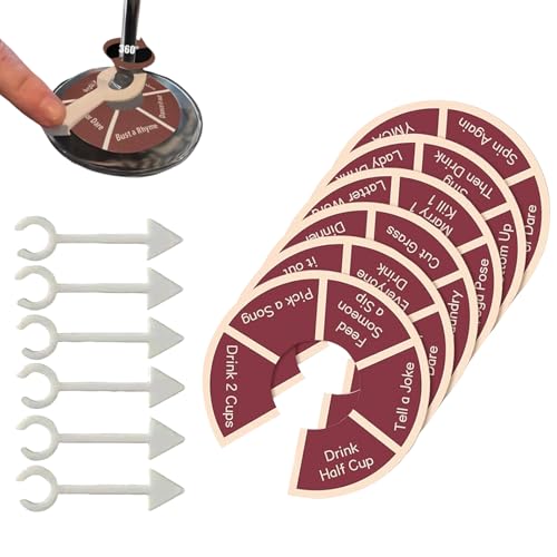 HDQQEU Wine Not Spin Spiel Roulette Trinkspiel Drinking Game FüR Junggesellinnenabschiede Jungs MäDelsabende Trinkpartys Weinproben (Type A, 6 STK) von HDQQEU