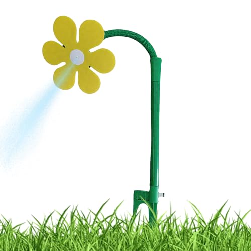 Rasensprinkler Tanzende Blume, Crazy Daisy Sprinkler, 360° Rotate Lawn Sprinkler, Funny Dancing Daisy Sprinkler Mit Adapter FüR GartenbewäSserung, Spielende Kinder (Gelb) von HDQQEU