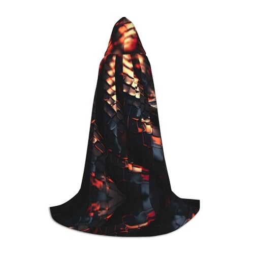 3D-Schlangen-Tapete, 1-Druck, Halloween-Kapuzenumhang, Maskerade, Cosplay-Kostüm, Unisex, Hexenmantel mit Kapuze, Umhang, Schwarz, Large von HDSKFNS