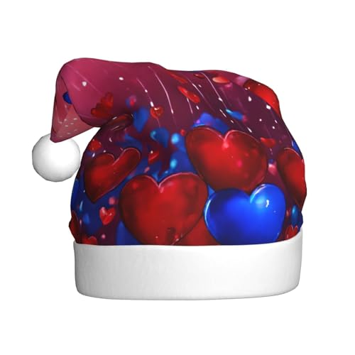 Abstrakte Herz-Weihnachtsmütze, Weihnachtsmannmütze, Kostüm, Zubehör für Weihnachten, Neujahr, Urlaub, Party, Kopfbedeckung von HDSKFNS