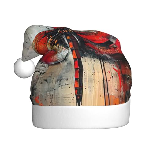 Abstrakte rote Libelle, Weihnachtsmütze, Weihnachtsmannmütze, Kostüm, Zubehör für Weihnachten, Neujahr, Urlaub, Party, Kopfbedeckung Abstrakte rote Libelle, Weihnachtsmütze, Weihnachtsmannmütze, Kostüm, Zubehör für Weihnachten, Neujahr, Urlaub, Party, Kopfbedeckung von HDSKFNS