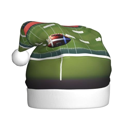 American Football Feld und Ball, Weihnachtsmütze, Weihnachtsmannmütze, Kostüm, Zubehör für Weihnachten, Neujahr, Urlaub, Party, Kopfbedeckung American Football Feld und Ball, Weihnachtsmütze, Weihnachtsmannmütze, Kostüm, Zubehör für Weihnachten, Neujahr, Urlaub, Party, Kopfbedeckung von HDSKFNS