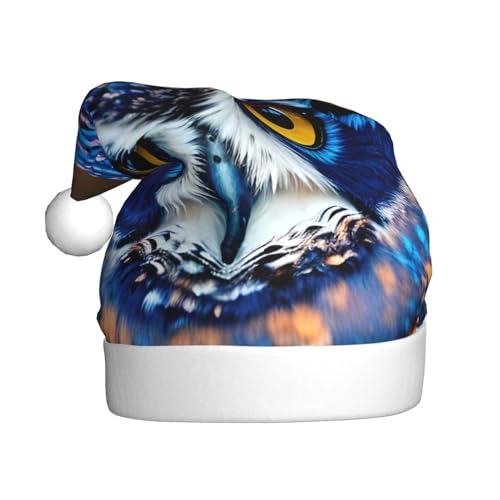 Blaue Eule, 1 Weihnachtsmütze, Weihnachtsmannmütze, Kostüm, Zubehör für Weihnachten, Neujahr, Urlaub, Party, Kopfbedeckung Blaue Eule, 1 Weihnachtsmütze, Weihnachtsmannmütze, Kostüm, Zubehör für Weihnachten, Neujahr, Urlaub, Party, Kopfbedeckung von HDSKFNS
