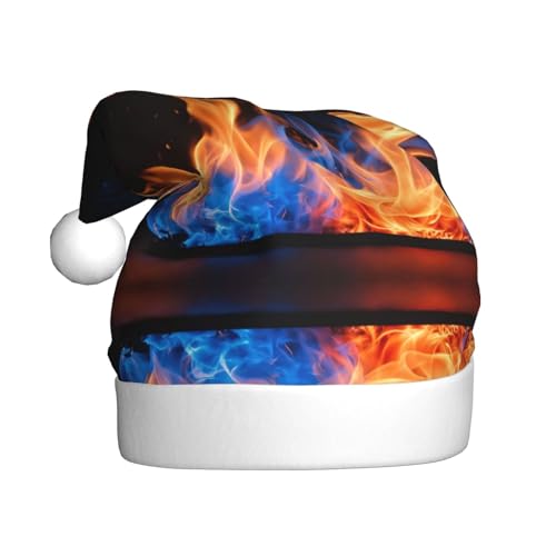 Blaue Flamme, Weihnachtsmütze, Weihnachtsmannmütze, Kostüm, Zubehör für Weihnachten, Neujahr, Urlaub, Party, Kopfbedeckung Blaue Flamme, Weihnachtsmütze, Weihnachtsmannmütze, Kostüm, Zubehör für Weihnachten, Neujahr, Urlaub, Party, Kopfbedeckung von HDSKFNS