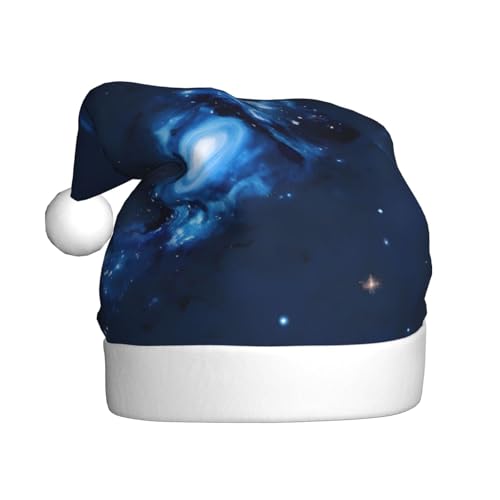 Blaue Galaxie-Muster, Weihnachtsmütze, Weihnachtsmannmütze, Kostüm, Zubehör für Weihnachten, Neujahr, Urlaub, Party, Kopfbedeckung Blaue Galaxie-Muster, Weihnachtsmütze, Weihnachtsmannmütze, Kostüm, Zubehör für Weihnachten, Neujahr, Urlaub, Party, Kopfbedeckung von HDSKFNS