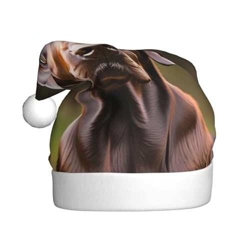 Braune Labrador Retriever-Weihnachtsmütze, Weihnachtsmannmütze, Kostüm, Zubehör für Weihnachten, Neujahr, Urlaub, Party, Kopfbedeckung von HDSKFNS